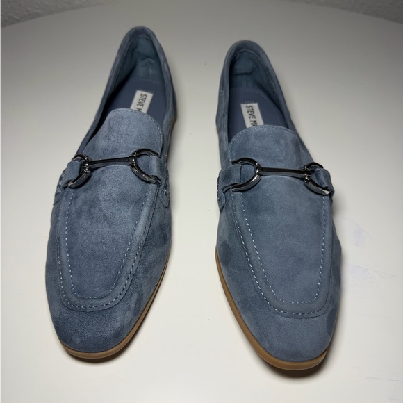 Steve Madden Blue Suede Horsebit Loafers Womens Size 10 NWOT - Picture 3 of 10
